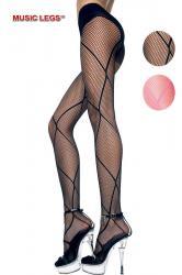 Fishnet pantyhose with big diamond net design.