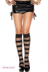 Music leg: gambaletto a rete con righe coprenti.