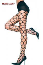 Music Legs: collant rete larga a tre fili.