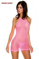 Music Legs: crochet halter neck mini.