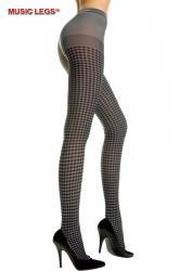 Music Legs: pantyhose patterned houndstooth.