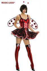 Music Legs: costume coccinella 3 pezzi.