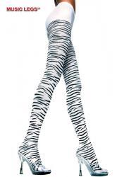 Music Legs: collant bianco zebrato.