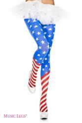 Music Legs: collant con disegno bandiera americana.