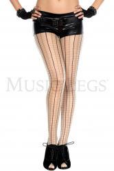 Music Legs: sheer plaid pantyhose.