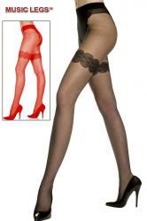 Music Legs: collant con disegno slip e balze.