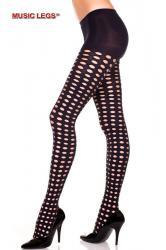 Music Legs: collant nero traforato.