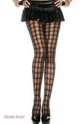 Music Legs: collant nero con disegno fori velati.