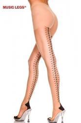 Music Legs: pantyhose with cuban heel an faux lace.