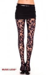 Music Legs: collant con fantasia floreale.