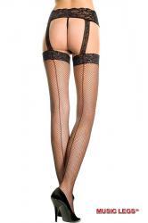 Music Legs: collant aperti a rete con riga di cucitura. XL.