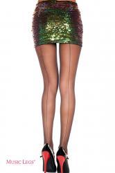 Music Legs: collant velato con riga di cucitura.