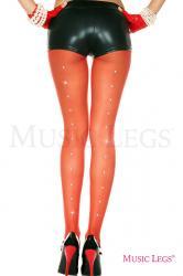 Collant velati con strass posteriori. Rosso