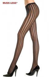 Music Legs: collant traforato con righe verticali.