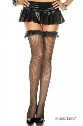 Music Legs: calze a rete piccola con merletto.