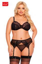 Intimo 3 pezzi in tulle con pizzo. Plus Size