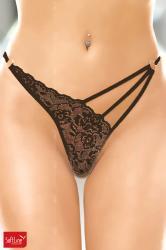 Softline - Tanga con taglio asimmetrico. Nero.