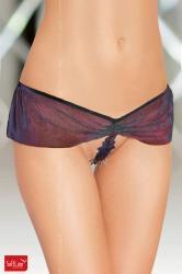 Tanga con volants e ricamo.