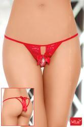 Softline - Tanga aperto con fiocchi. Rosso