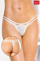 Tanga in pizzo con doppio fianchetto. Bianco.