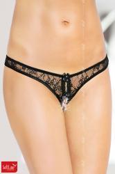 Softline - Tanga brasiliana con fiocchetti e perline.