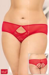 Softline - Slip rosso con stringature posteriori.