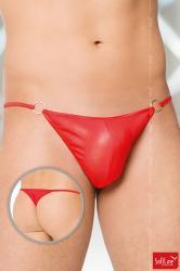 Softline - Tanga in tessuto satinato rosso