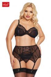 Intimo 3 pezzi DOLORES in tulle e pizzo. Plus Size