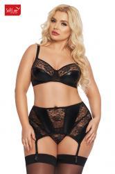 Intimo 3 pezzi JOANA in tessuto lucido e pizzo. Plus Size