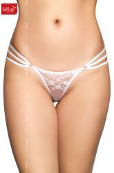 Tanga bianco in pizzo con 3 fianchetti.