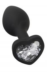 Plug in silicone con zircone a forma di cuore.