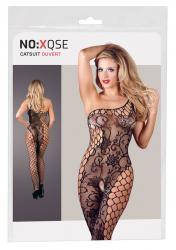 Catsuit a rete con taglio asimmetrico.