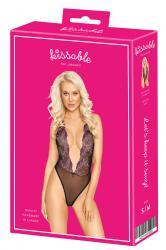 Body in pizzo ricamato con scollo a V