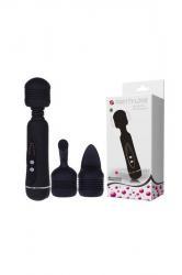 Massaggiatore magico Power Wand con 3 cappucci.