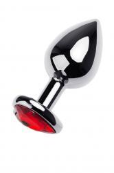 Plug in metallo con cristallo rosso.