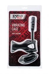 Guaina vibrante in silicone con stimolatore. Nero