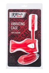 Guaina vibrante in silicone con stimolatore. Rosso