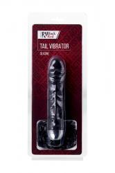 Stimolatore vibrante in silicone nero con coda.