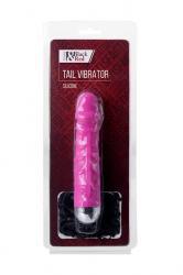 Stimolatore vibrante in silicone fucsia con coda.
