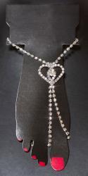 Catenina piede con strass e cuore.