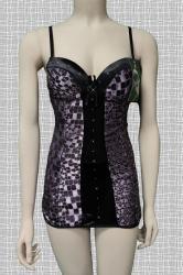Chemise fantasia mosaico. Nero-viola
