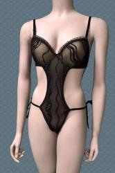 Body in tulle con fili in lurex. Verde-nero.