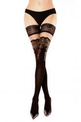 Calze autoreggenti nere/beige art. 220