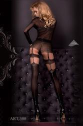 Ballerina: collant nero/beige con ricami. Art. 300
