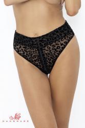 Mutandine leopardate in floccato con cerniera.