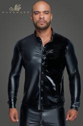 Camicia uomo maniche lunghe in Powerwetlook e PVC.