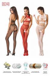Catsuit smanicata a rete con stringhe.