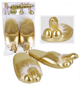 Pantofole spiritose color oro.