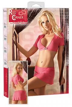 RED CORNER: 2 pezzi top e gonna rosa.
