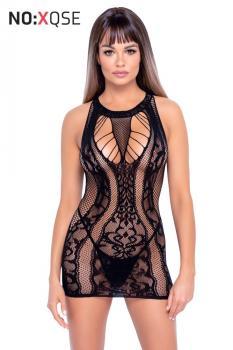 Chemise in rete lavorata con stringhe elastiche.